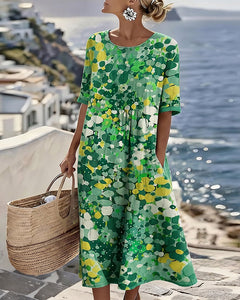 Icone™ PocketDress: Casual Vloeiende Losse Gedrukte Pocket Dress