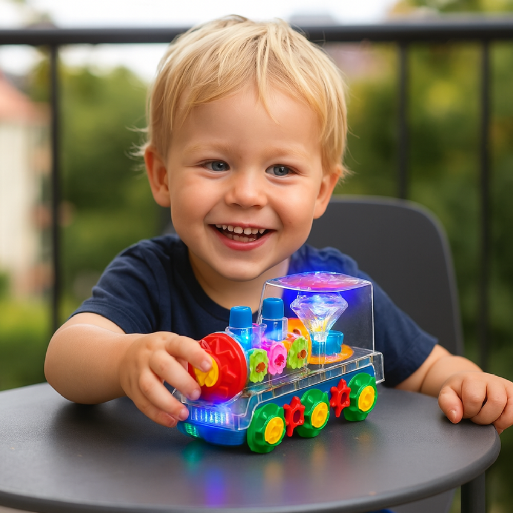 Kletshuts™ DancingTrain: Licht-Op Automatisch Dansend Treintje Met Zichtbare Tandwielen