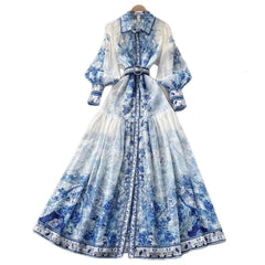 Icone™ BloomDress: Bloemen Bloeien Ontwerp Elegant Casual Midi Jurk