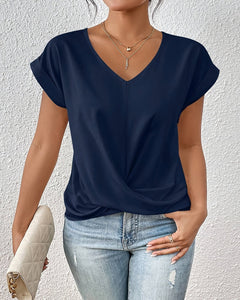Icone™ TwistTop: Elegante Twist Voorkant Stijl Korte Mouw Casual Top