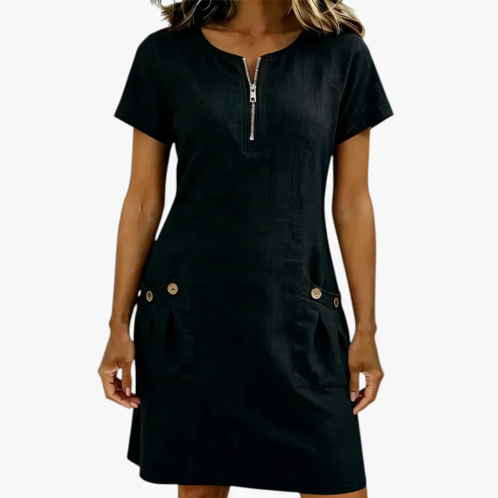 Icone™ BreezyDress: Zomer Breezy Casual Jurk Met Voorzakken