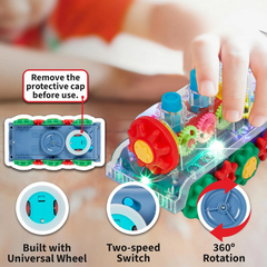 Kletshuts™ DancingTrain: Licht-Op Automatisch Dansend Treintje Met Zichtbare Tandwielen