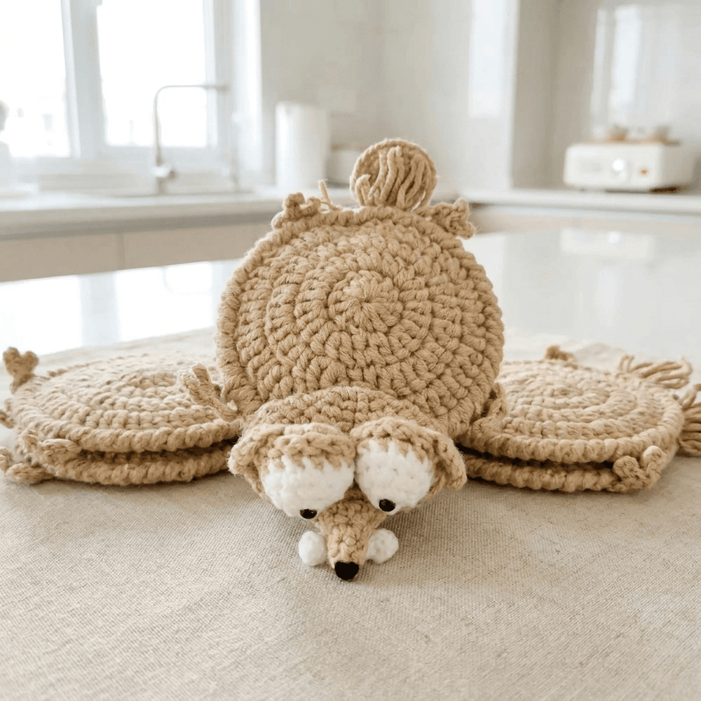 Globetrek° CrochetCoaster 1+1 GRATIS: Grappige Eekhoorn Haak Onderzetter