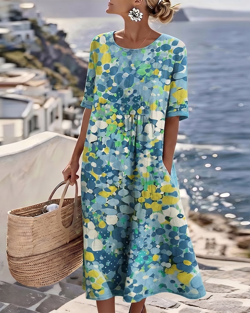 Icone™ PocketDress: Casual Vloeiende Losse Gedrukte Pocket Dress