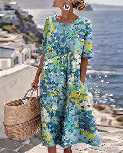 Icone™ PocketDress: Casual Vloeiende Losse Gedrukte Pocket Dress