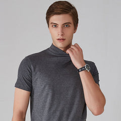 Icone™ FitShirt 1+1 GRATIS: Heren Slanke Pasvorm Hoge Nek Ongedwongen Overhemd