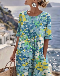 Icone™ PocketDress: Casual Vloeiende Losse Gedrukte Pocket Dress