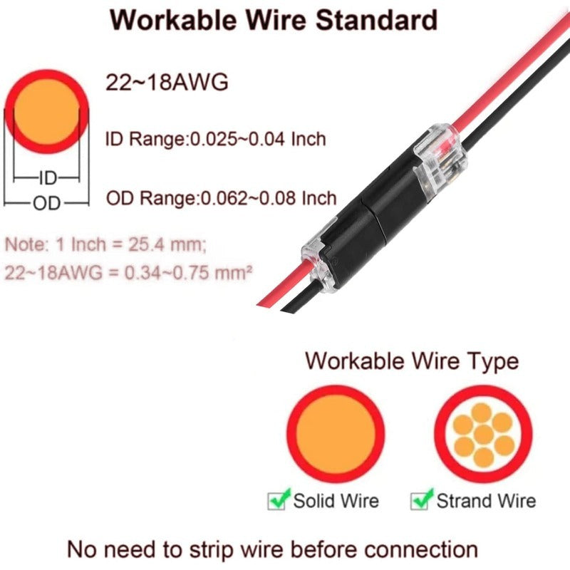 SolderlessConnector 10+10 GRATIS - Snel Zeker Verbinding Soldeerloos Draad Splice Connector