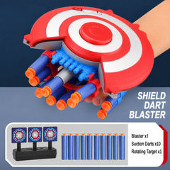 Kletshuts™ ShieldBlaster: Dart Schild Lanceerder Snel Vuur Pols Gemonteerd Blaster