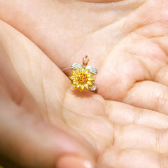 Jewelance™ SunflowerRing 1+1 GRATIS: Elegant Verstelbaar Draaiend Zonnebloem Ring
