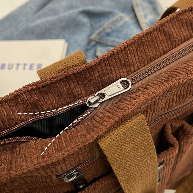 Icone™ CorduroyBag: Grote Capaciteit Unisex Vintage Stijl Corduroy Tas