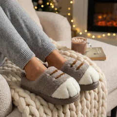 Happy™ PawSlippers: Comfortabele Pluche Slippers Geïnspireerd Door Kattenpootjes