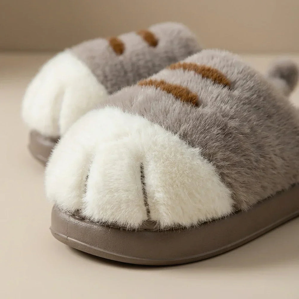 Happy™ PawSlippers: Comfortabele Pluche Slippers Geïnspireerd Door Kattenpootjes