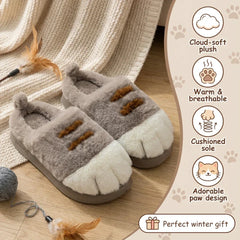Happy™ PawSlippers: Comfortabele Pluche Slippers Geïnspireerd Door Kattenpootjes