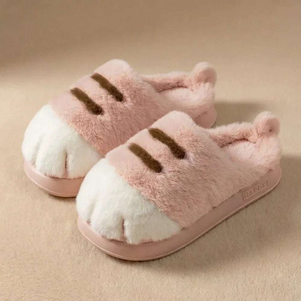 Happy™ PawSlippers: Comfortabele Pluche Slippers Geïnspireerd Door Kattenpootjes