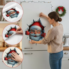 SantaSticker 1+1 GRATIS: 3D Herbruikbare Kerstman Sticker Voor De Feestdagen Wanddecoratie