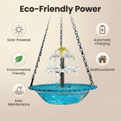 BirdbathFountain - Zonne-Energie Hangende Vogelbad Gelaagde Fontein