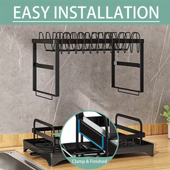 Globetrek° DishDrainer: Multi-Level Ruimtebesparende Keuken Afdruiprek Organizer