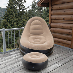 UltiFurni® InflatableSofa: Draagbare Comfortabele Stijlvolle Opblaasbare Sofa en Voetsteun