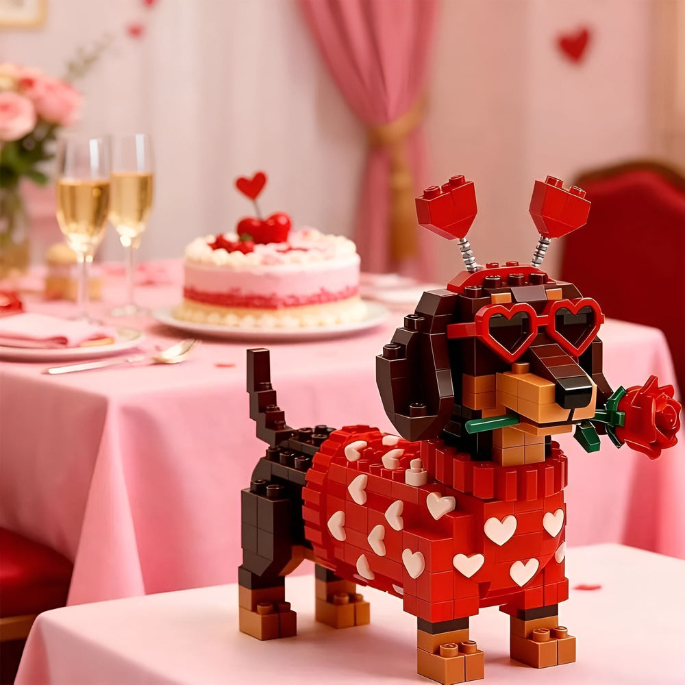 Kletshuts™ DachshundBlocks - Miniatuur DIY Teckel Blokken Gebouw Set