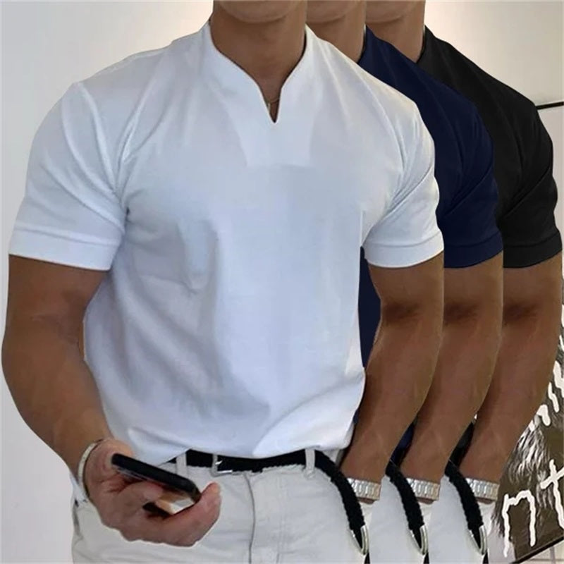 Icone™ MensShirt: Korte Mouw V-Hals Ontwerp Heren T-shirt