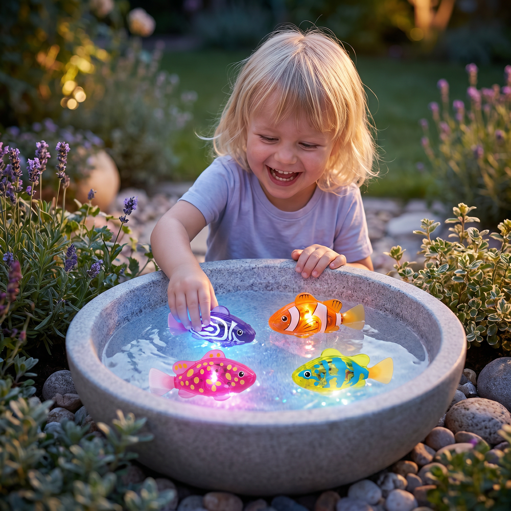 Kletshuts™ FloatingFish: Interactieve Glim-In-Water Drijvende Vissentoys Voor In Bad