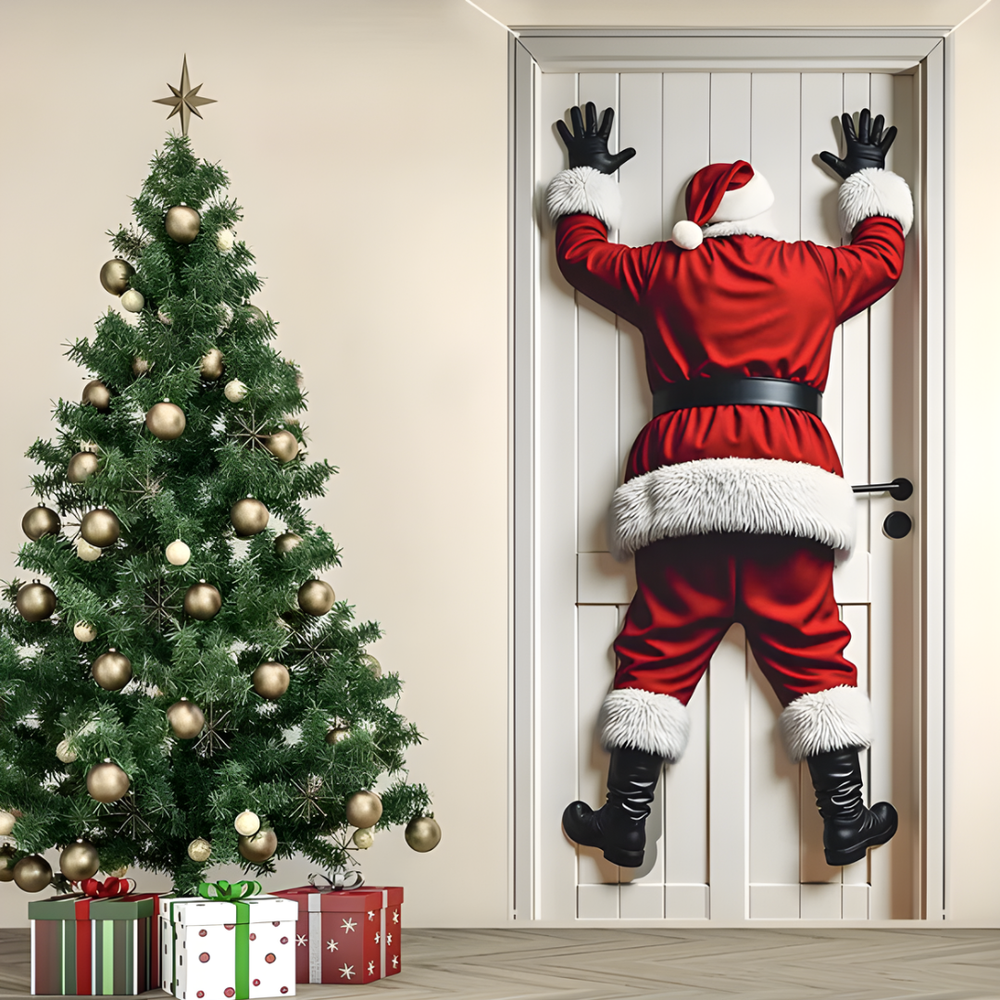 Icone™ HangingSanta: Kerstmis Rugdruppel Hangend Kerstman Deur Versiering
