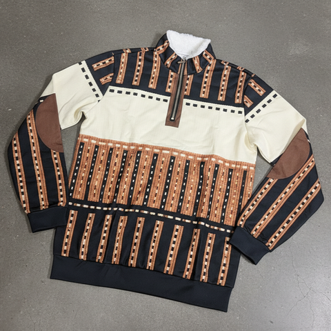 Icone™ RetroSweatshirt: Heren Stijlvolle Half-Rits Staande-Kraag Retro Sweatshirt