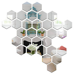 UltiFurni® HexaMirror: Zeshoek Spiegel Muur Stickers