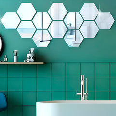 UltiFurni® HexaMirror: Zeshoek Spiegel Muur Stickers