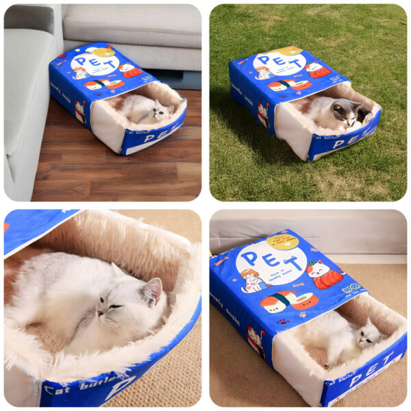 Catfri® CatBed: Gezellig Ingesloten Rectangulair Verstopbed Kat Bed