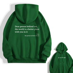 Icone™ DearHoodie: Hoodie Met Voor En Achterkant Opdruk Bericht