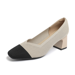 Happy™ KnittedHeels: Dames Vierkant Teen Kort Hak Casual Comfort Gebreid Hakken