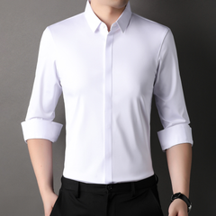 Icone™ StretchLongsleeve: Heren Kreukvrij Stretch Longsleeve