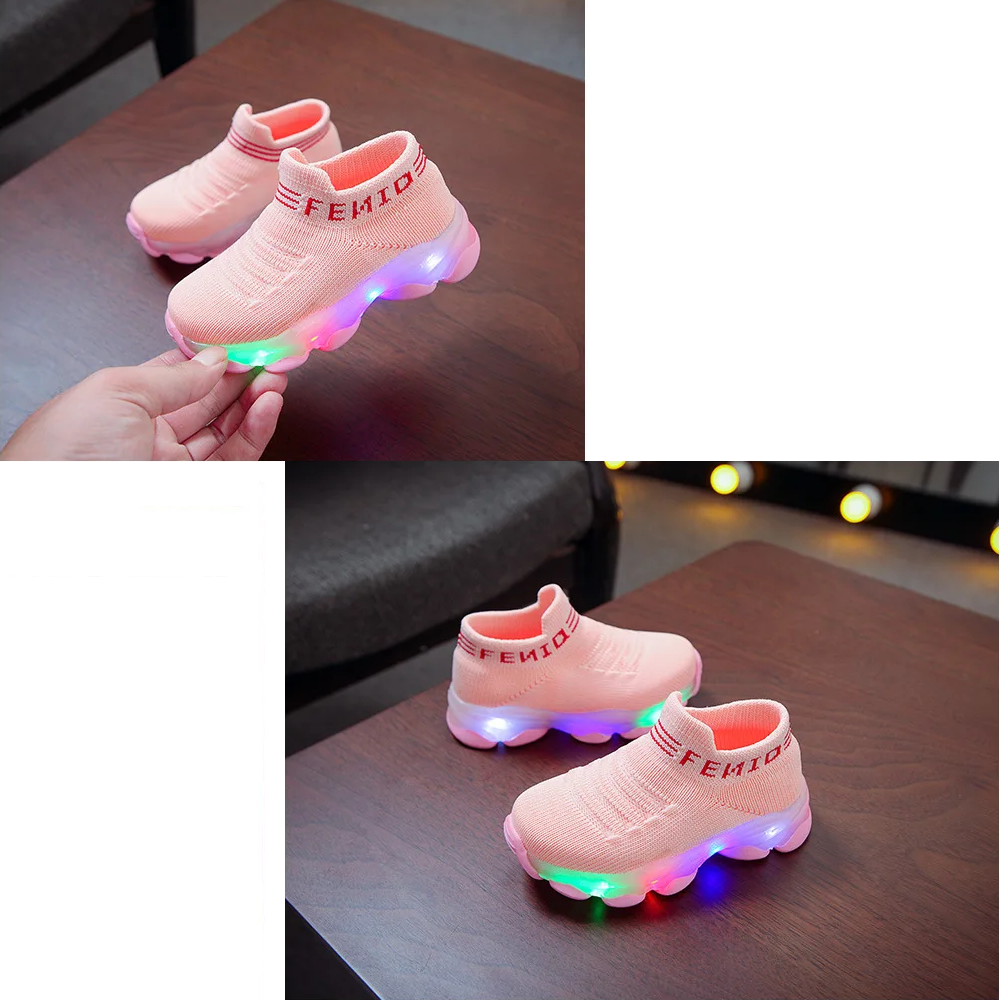Kletshuts™ GlowShoes: Licht Omhoog Kinderen Sneakers Kleurrijk Knipperend Slip On Schoenen