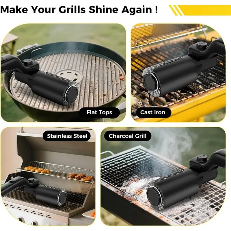Globetrek° PowerBrush: Elektrische Power Grill Reiniger Rotating Diepe Reinigingsborstel