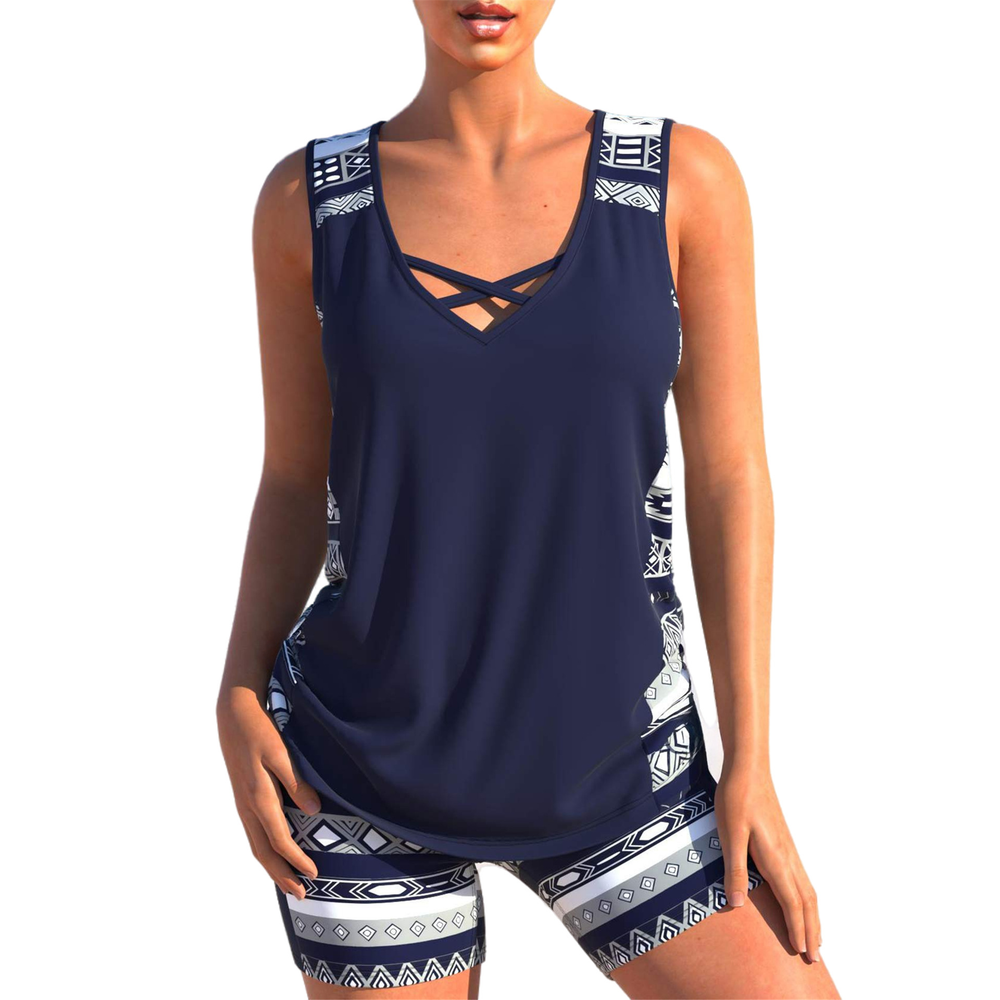 Icone™ ComfySwimwear: Comfortabele Losse Casual Geprinte Zwemset