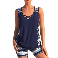 Icone™ ComfySwimwear: Comfortabele Losse Casual Geprinte Zwemset