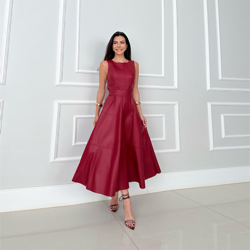 Icone™ LuxeDress: Elegante Luxe Dames Mouwloze Middellange Jurk