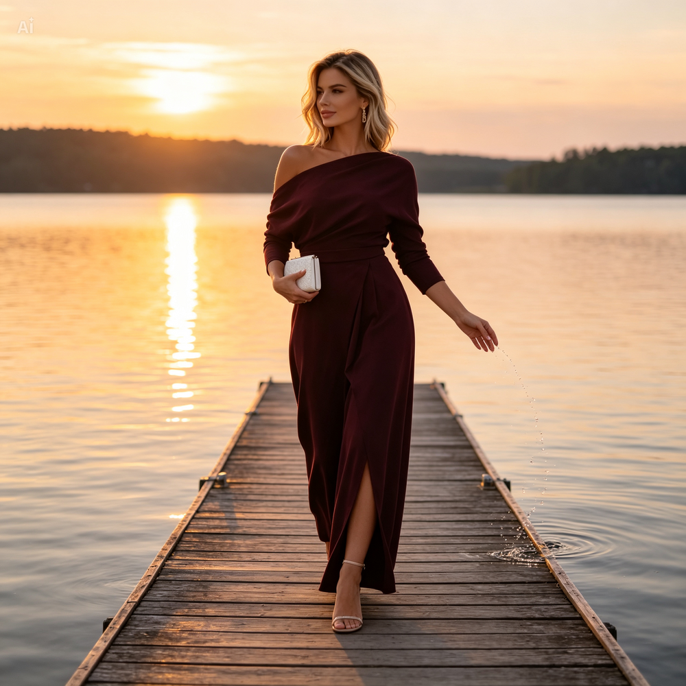 Icone™ StylishJumpsuit - Stijlvol Lange Mouwen Asymmetrische Jumpsuit