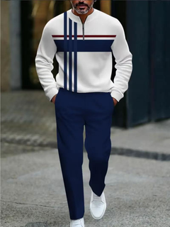 Icone™ GraphicSet: Mannen Toevallig Sportkleding Grafisch Afdrukken Trui En Broek Set