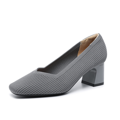 Happy™ KnittedHeels: Dames Vierkant Teen Kort Hak Casual Comfort Gebreid Hakken