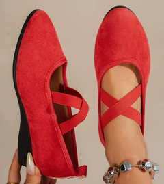 Happy™ BallerinaShoes: Dames Kris-Kruis Gesloten Lage-Hak Ballerina Schoenen