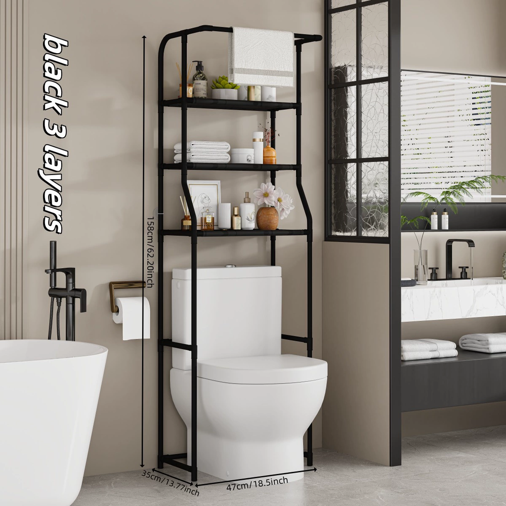 GlideHold® BathroomShelf: Stijlvolle Minimalistische 3-Laagse Badkamerplank
