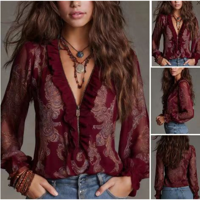 Icone™ LuxeBlouse: Luxe Stijl Zachte Vloeiende Ontwerp Comfortabele Draag Blouse