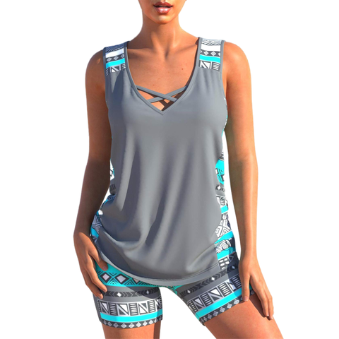 Icone™ ComfySwimwear: Comfortabele Losse Casual Geprinte Zwemset