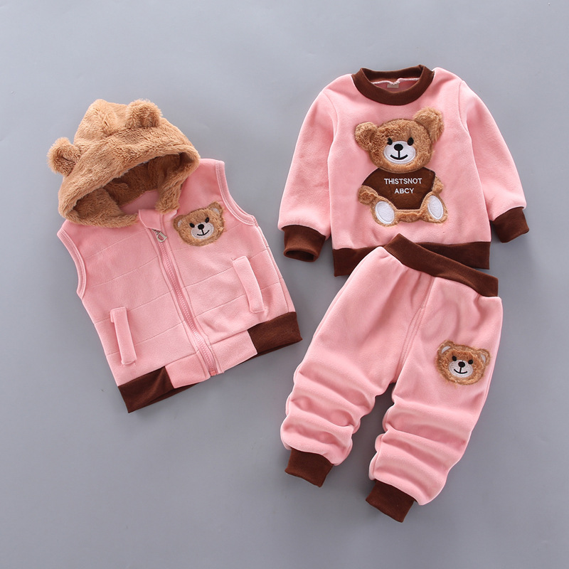 Kletshuts™ BabySet: Drie-Delige Coördinaten Teddybeer Baby Set