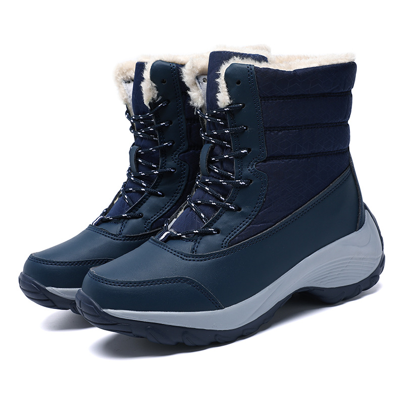 Happy™ ComfyBoots: Dames Chunky Platform Veterschoenen Hoge-Snee Comfy Laarzen