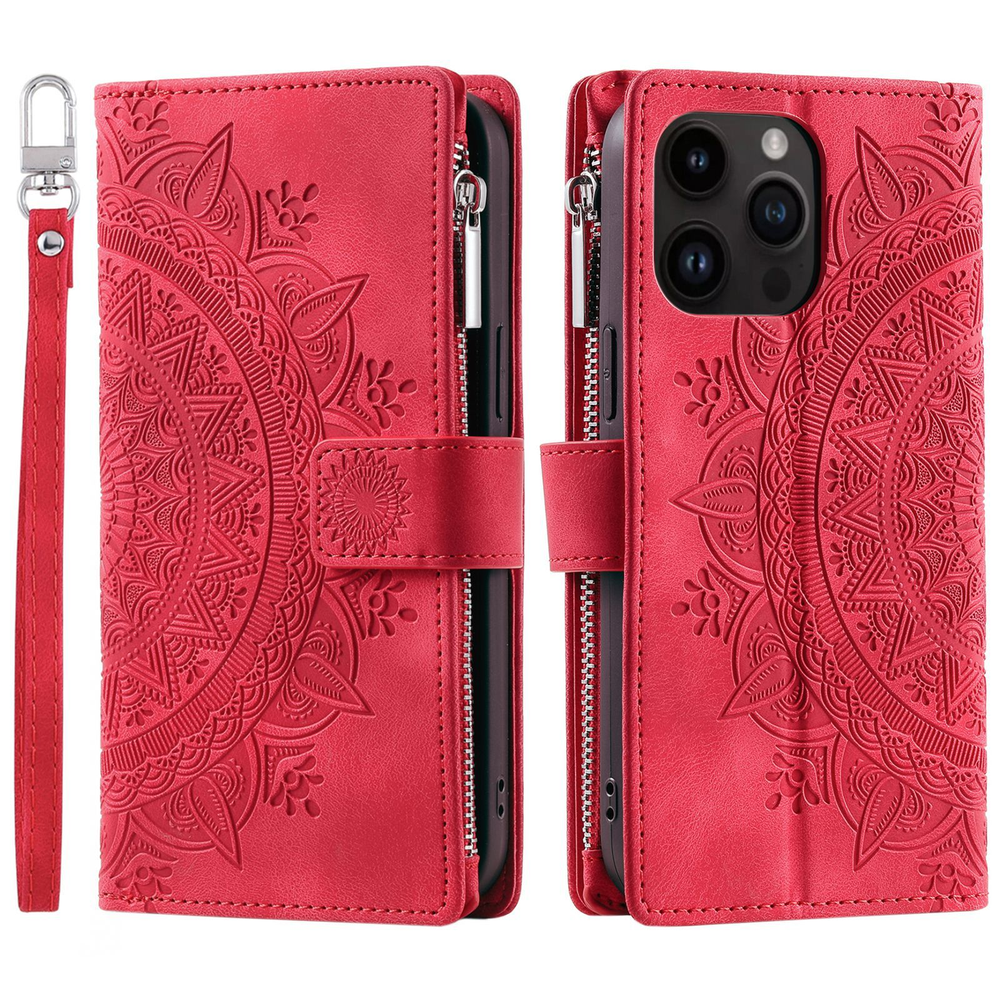 Icone™ WalletCase: Premium Reliëf Flip Cover Slanke Telefoon Portemonnee Hoes