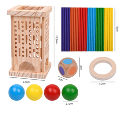 Kletshuts™ StickTower: Klassiek Montessori-Geïnspireerd Stok Toren Stapelspel
